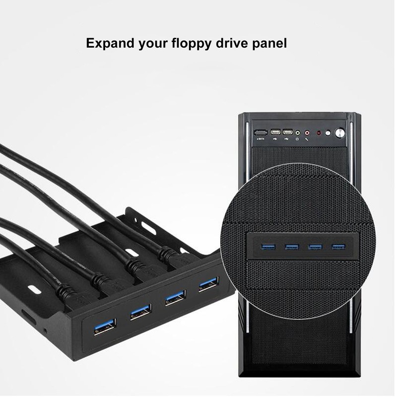 USB Front Panel 4 Ports USB 3.0 Dual 19 Pin