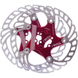 YBEKI Premium Floating Disc Brake Rotor 140/160/180/203mm - CNC Machined SUS420 Stainless Steel & T6 6061 Aluminum | 30% Heat Reduction | Shimano/SRAM/TRP 6-Bolt Compatible (red, 180mm)