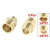 5 Pcs 1/4"PT to 1/8"PT Male Thread Brass Straight Pipe