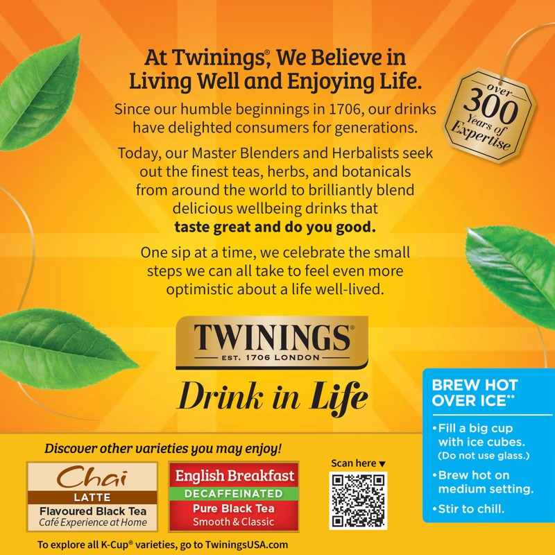 Twinings Decaffeinated Earl Grey Black Tea K-Cup Pods for Keurig,