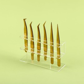 LIXIMMAZN Acrylic Tweezers Holder, 6 Holes Tweezers Stand Display Organizer for Eyelash Extension Supplies Accessories Grafting Beauty Tools (6 Holes Transparent)