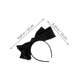 FRCOLOR 3pcs Large Bow Headband for Women Elegant Black Bowknot Hair Accessories Comfortable Stylish Hair Bows for Daily Wear Parties and Photoshoots