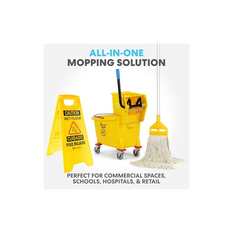 Simpli-Magic Side Press Wringer Combo Commercial Mop Bucket on Wheels,
