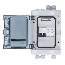 Asixxsix PV Combiner Box, IP65 Waterproof Lightning Solar Combiner Box with 40A Circuit Breaker DC1000V Solar Disconnect Switch for On Off Grid Solar Panel System