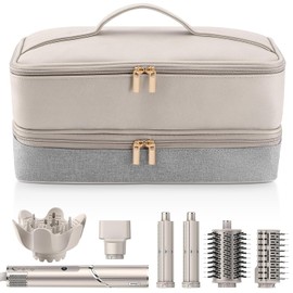 Shark Flexstyle - Funda de viaje para secador de pelo Dyson Airwrap Brush Accesorios para el cabello, secador de pelo de doble capa, bolsa de almacenamiento Revlon Styler Organizer, Blackone, 13.4" L