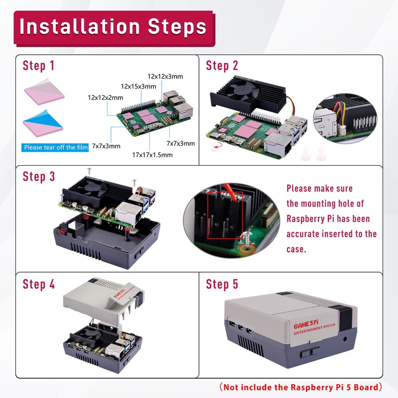 GeeekPi Case for Raspberry Pi 5, Pi 5 Case with