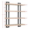 Unbranded Danya B. 4-Tier Floating Bracket Wall Shelf - Walnut