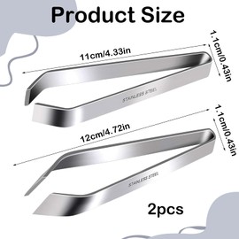 Fish Bone Tweezers,2 PCS Professional Stainless Steel Fish Tweezers and Slant Pliers Remover Set for Cooking Kitchen Salmon Trout,Professional Stainless Kitchen Tweezers,Kitchen Fish Bone Remover