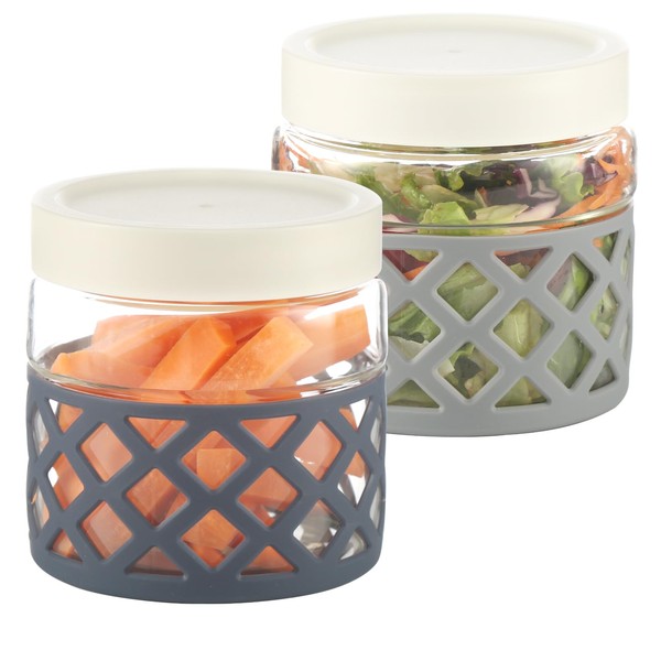 wemburly 2Pack Glass Meal Prep Containers Reusable with Leak Proof