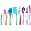 A · HOUSEWARE Rainbow Cheese Knives Silverware Set 8 Pieces