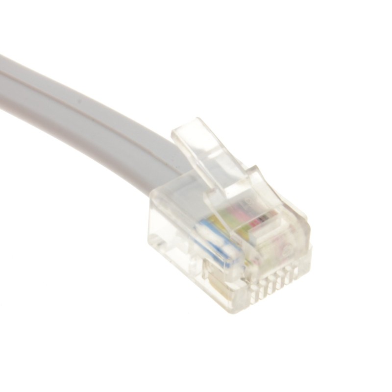 kenable FLAT RJ12 6P6C to RJ12 6P6C Cable Plug to