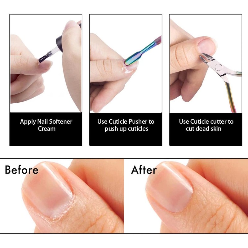 Cuticle Cutter with Cuticle Pusher - RONAVO Cuticle Trimmer Cuticle