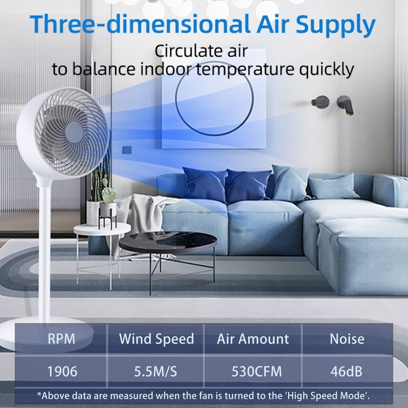 InfiniPower 7 inch Stand Fan, 3 Speeds & 3 Modes,