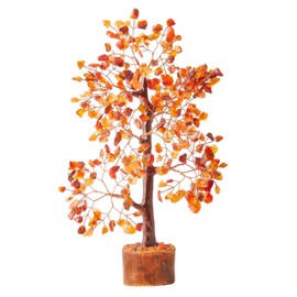 Carnelian Tree - Bonsai Tree Sculpture - Crystal Tree of Life - Feng Shui Tree - Crystals and Stones - Unique Home Decor - Meditation Decor - Good Fortune Gifts