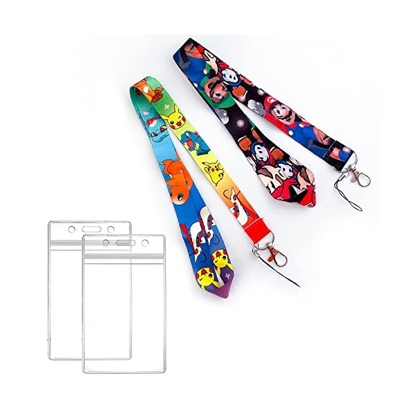 GTOTd Cartoon Cute Kids Lanyard with ID Badge Holder (2 Pack) Durable and Premium Quality Kid Lanyard with id Holderâ