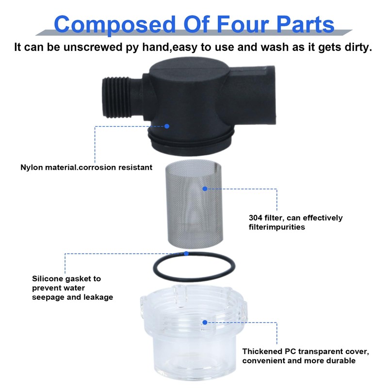 EINDER RV Water Pump Filter Compatible with WFCO or Shurflo