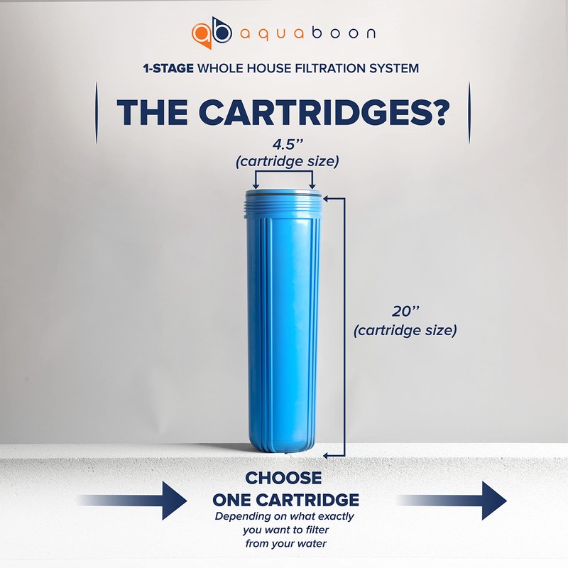 Aquaboon 20" x 4.5" Whole House Well Water Filter System