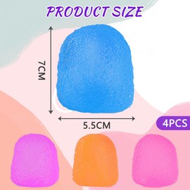 AMFUN 4PCS Stress Balls, Squishy Fidget Sensory Ball for Kids & Adults, 4 Colors Ice Fidget Toys, for ADHD Autism, Stress Relief, Anxiety Relief