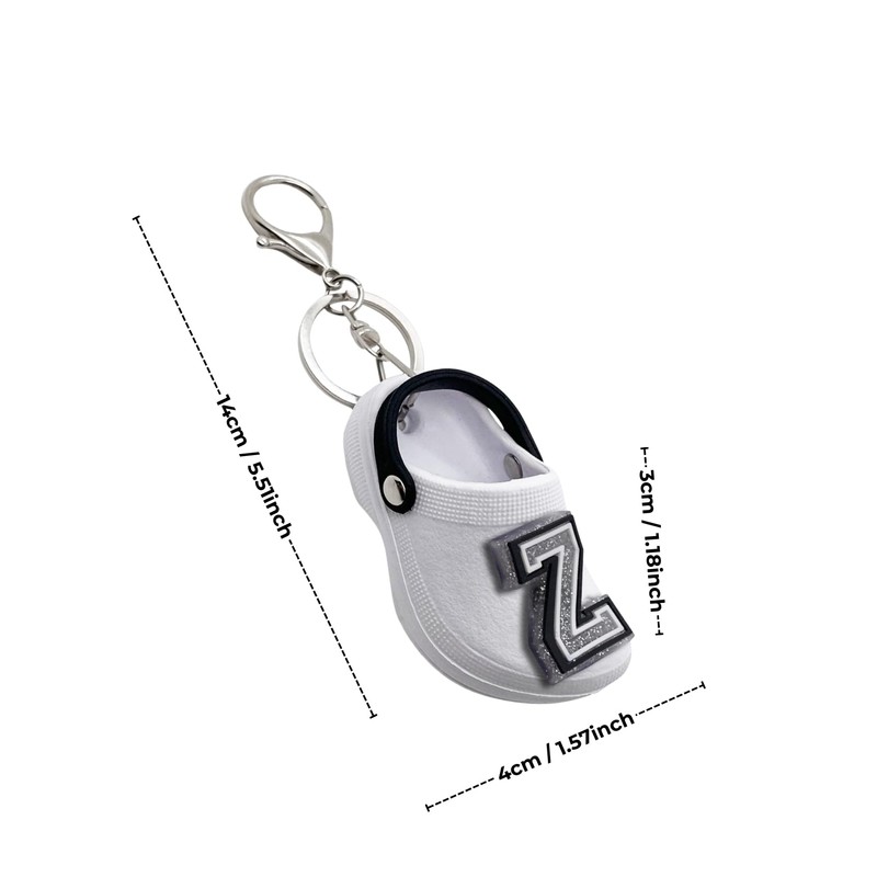 MZLGEK Cute Shoe Keychains with Initial Letters, Mini Backpack Key