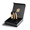 SERASAR Men's Bracelets 20cm Gold Gift Box Genuine Cowhide Leather