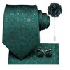 Dubulle Dark Ties for Men Silk Tie Lapel Pin Flower