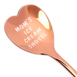 Gifts for Mom Stocking Stuffers for mom Ice Cream Spoon Scoop for Ice Cream Lovers, Gifts for Women Funny Engraved Stainless Steel Spoon Shovel, Mom Birthday Gifts