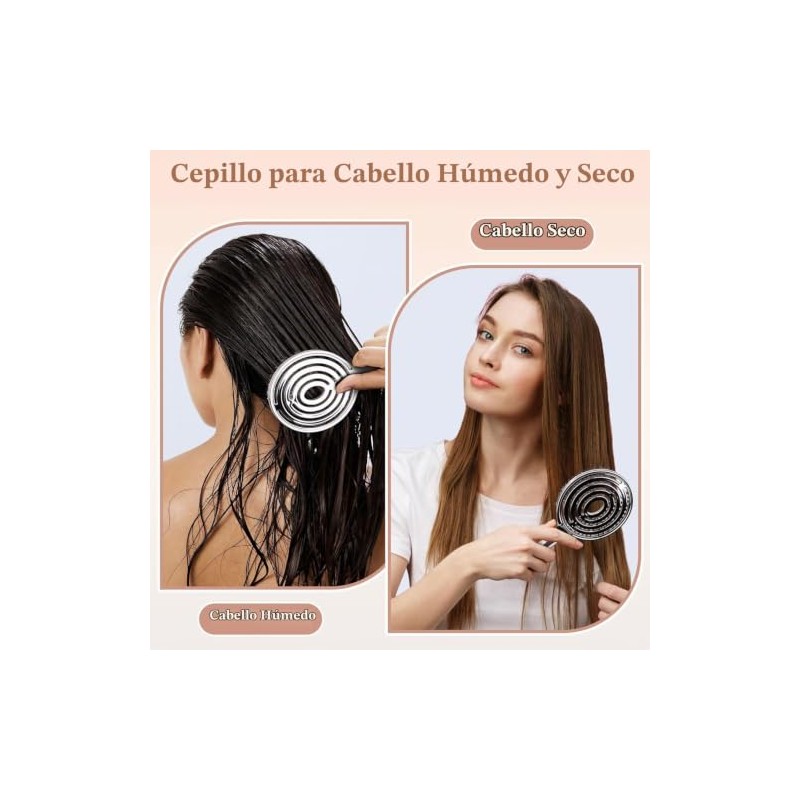 2pcs Cepillo para Cabello Desenredante Cerdas Mixtas Jabalí Para Mujeres
