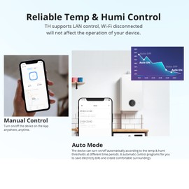 SONOFF THR316 Origin Smart Temperature and Humidity Monitoring Switch,Work with Alexa & Google Home, RJ9 4P4C Interface