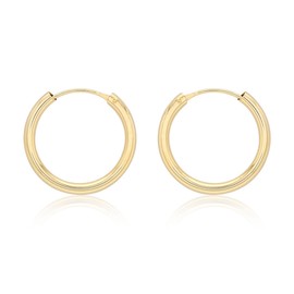 Carissima Gold Women's 9ct Yellow Gold Hollow Tube Hoop Earrings - 17.5mm