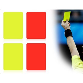 Emezddo Pack of 2 Football Referee Cards, PVC Referee Tool, Disciplinary Cards, Football Cards, for Football Games for Competition (Red and Yellow, 7.5 x 10.5 cm)