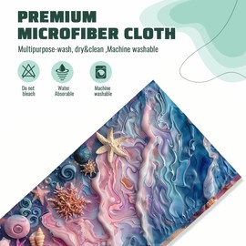 Marble Texture Hand Towels Bathroom Set of 2 Absorbent Pink Blue Starfish Shells Pearls Bathroom Kitchen Towels Set of 2 Lightweight Breathable Face Towels for Bathroom Gifts for Women Man 14"x28"