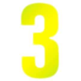 Merriway BH05617 (2 Pcs) Yellow High Visibility Reflective Plastic Stick-On Wheelie Bin Post Box Crate Dust Bin Number 150 mm (6 Inch) Number 3 - Pack of 2 Pieces