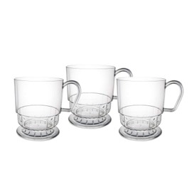 Party Essentials N81099-4 Deluxe/Elegance Hard Plastic 8-Ounce Coffee Cups, 40-Count, Clear