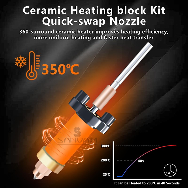 Sahvaim K2 Plus Ceramic Heating Block Kit, High Flow Hotend
