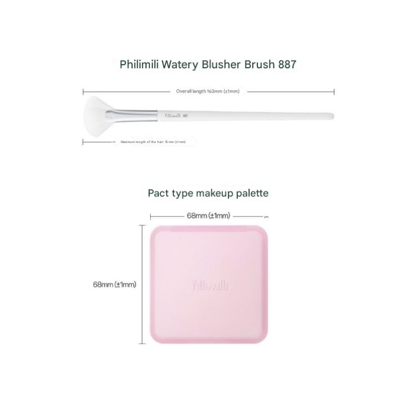 FILLIMILLI Watery Blusher Brush 887/Creamy Blusher Brush 888 With Make-up