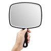 OMIRO Handspiegel, schwarzer Handspiegel mit Griff, quadratisch, L