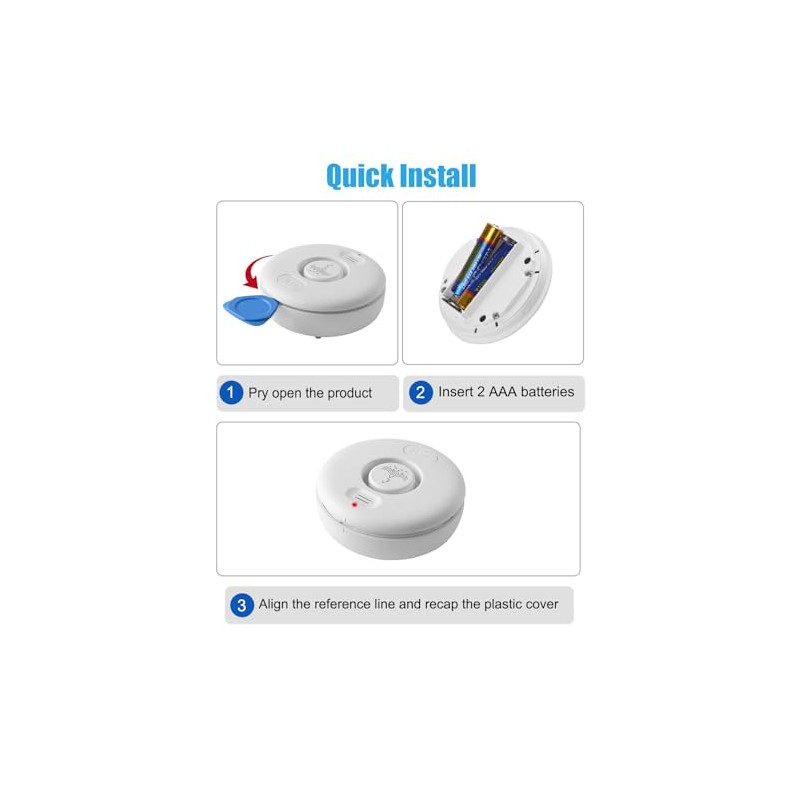 5 Pack Water Leak Alarm Detectors - 120dB Loud Alert