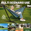 YKTEEDENS Hammock with Stand for Outside, 450lb Steel Frame, Blue