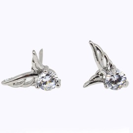 TseenYi Angel Wing Studs Earrings Silver Tiny Wing Earrings Personlize Lucky Earrings Jewelry for Women and Girls