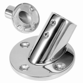 Heavy Dudy Marine Boat Round Base，316 Stainless Steel Yacht Hand Rail Fitting Rail Tube Stanchion Base Column Accessories (Type: 60 Degree, 1 1/4inch)