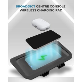 BROADDICT 20W Wireless Charging Pad fit for Ford Bronco 2021 2022 2023 2024 2025 2/4-Door Console Wireless Charger Fit for Bronco Accessories Metal Heat Dissipation Without Noise