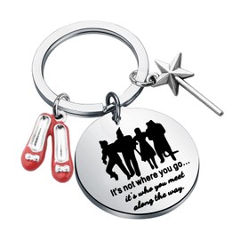 FOTAP Going Away Gifts Moving Away Gifts Movie Fans Gifts Magic Wand Charm Movie Theme Inspirational Quote Jewelry (the way-ca)