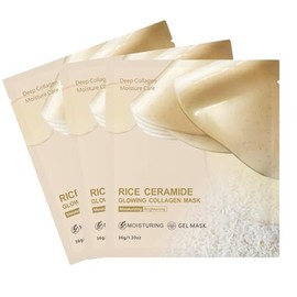 IZBEAUVO - 3Pcs Deep Collagen Moisture Care Mask | Rice Ceramide Glowing Collagen Mask | Hydrating Gel Mask
