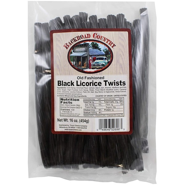 Backroad Country Black Licorice Twists 16 Ounces
