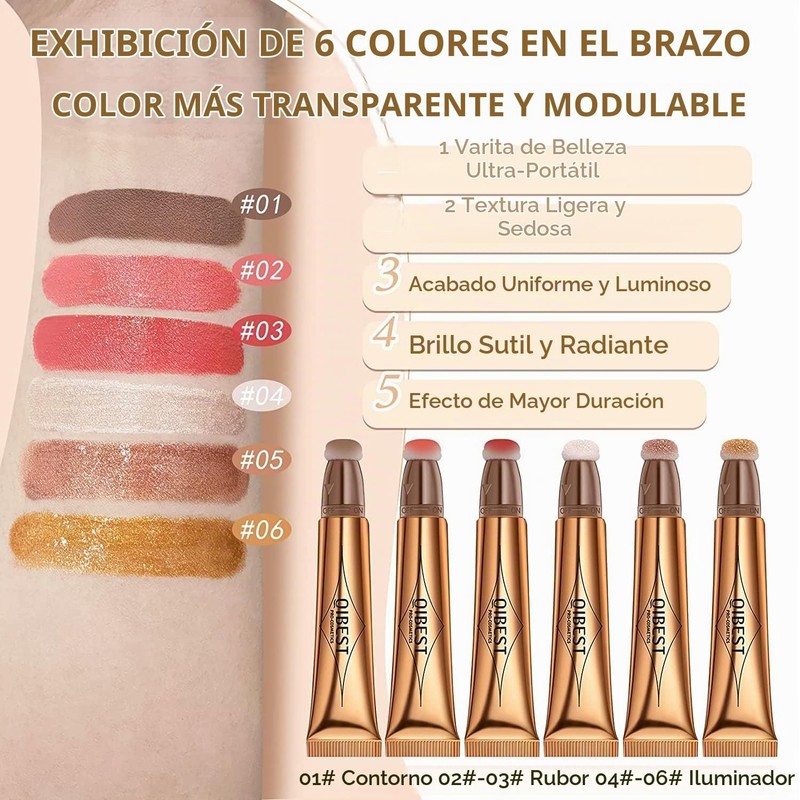 Bluemega Rubor Líquido en Crema, 8#