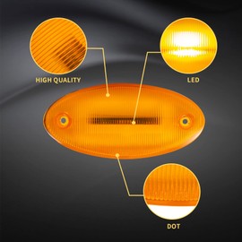 EVERESTHD 5PCS Cab Marker Lights LED Top Roof Lamps Amber Lens Assembly Fit for International Prostar, Durastar, Workstar 2008-2018 Truck Parts