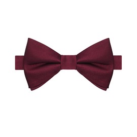 KissTies Mens Pre-Tied Bow Tie Classic Solid Satin Tuxedo Bowties, Burgundy Red