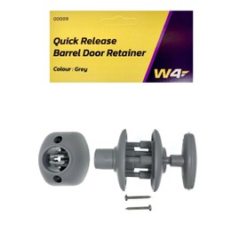 W4 Quick Release Barrel Door Retainer Grey - Caravan Door Stop, Door Catch, Magnetic Door Holder, Motorhome Accessories, Caravan Door Retainer, Outdoor Door Stop, Patio Door Hold Open Clip