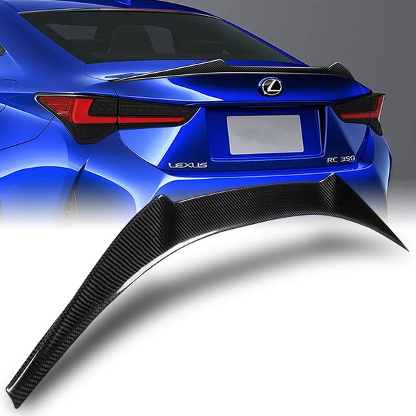 HYPERSPEED Real Carbon Fiber Trunk Spoiler Wing Lip kit Rear