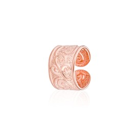 Set of Four Unisex Boho Celtic Knot Bali Tribal Style Swirl Vine Wide Ear Cuff Earring Helix 1 Piece Non Pierced Cartilage Black Oxidized Rose Gold Plated .925 Sterling Silver